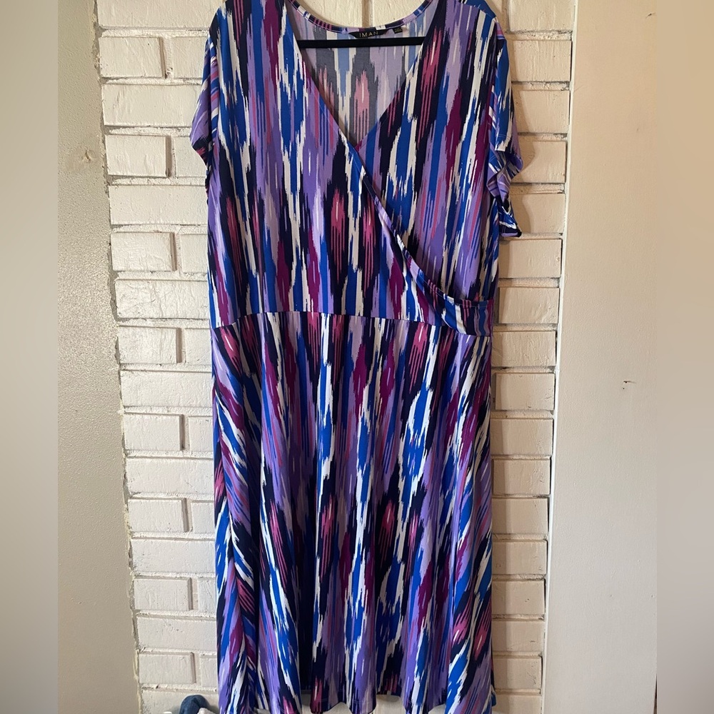 IMAN plus size wrap style dress